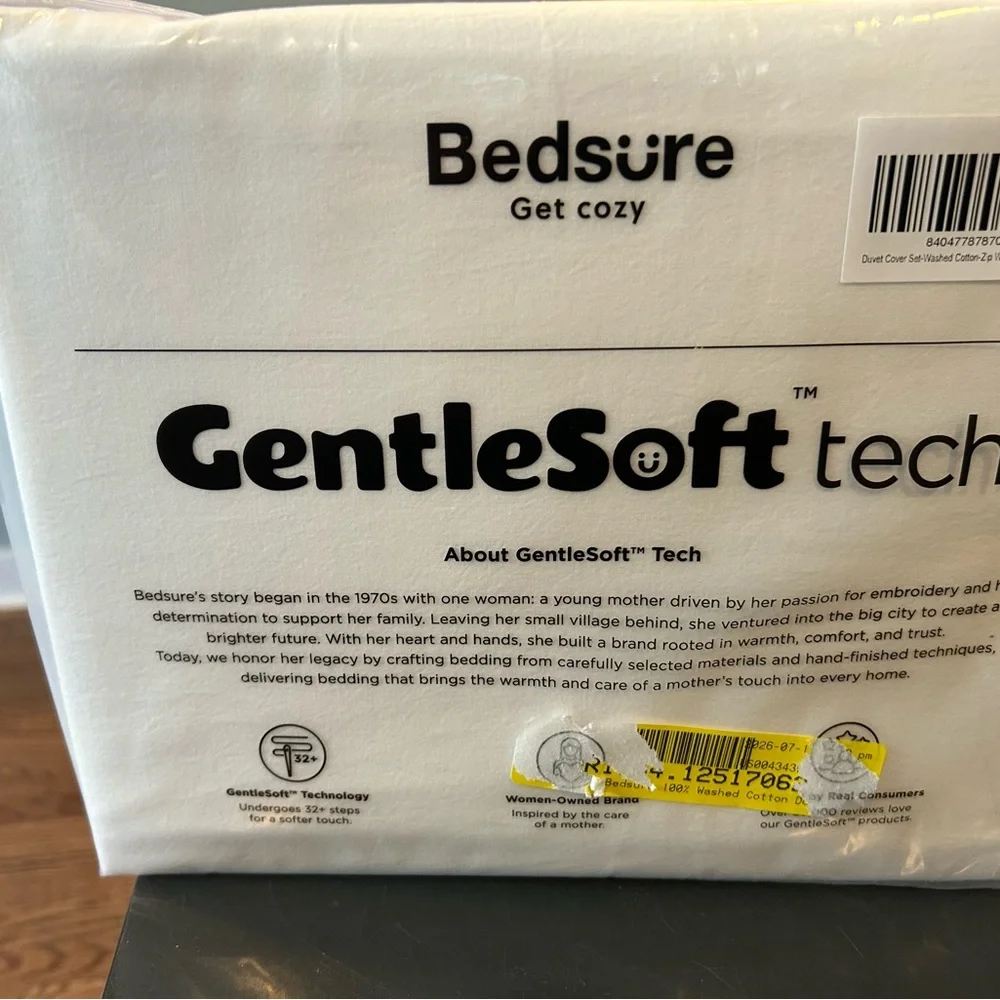 100% Washed Cotton Duvet Cover in White
